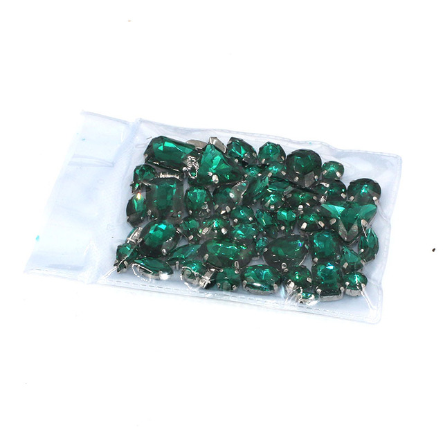 Mieszane kształty malachitowego zielonego szkła kryształowego do robienia pazurów z dżetowymi diy dodatkami odzieżowymi - Wianko - 3
