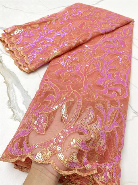 Afrykańska koronkowa tkanina 2021 - najnowsza złota sari wysokiej jakości koronka na suknię ślubną - Wianko - 7