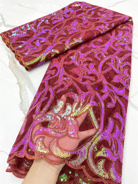 Afrykańska koronkowa tkanina 2021 - najnowsza złota sari wysokiej jakości koronka na suknię ślubną - Wianko - 4