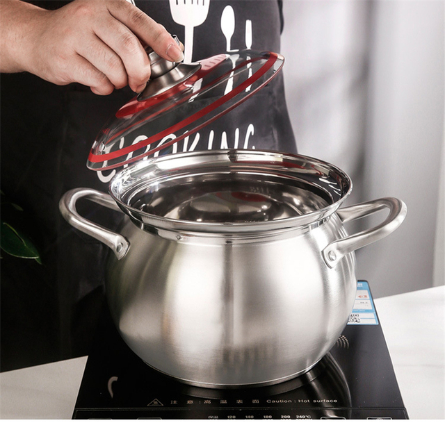 Nowoczesny garnek do zupy ze stali nierdzewnej, gasowy i indukcyjny, idealny do gotowania owsianki i zup - Wianko - 16