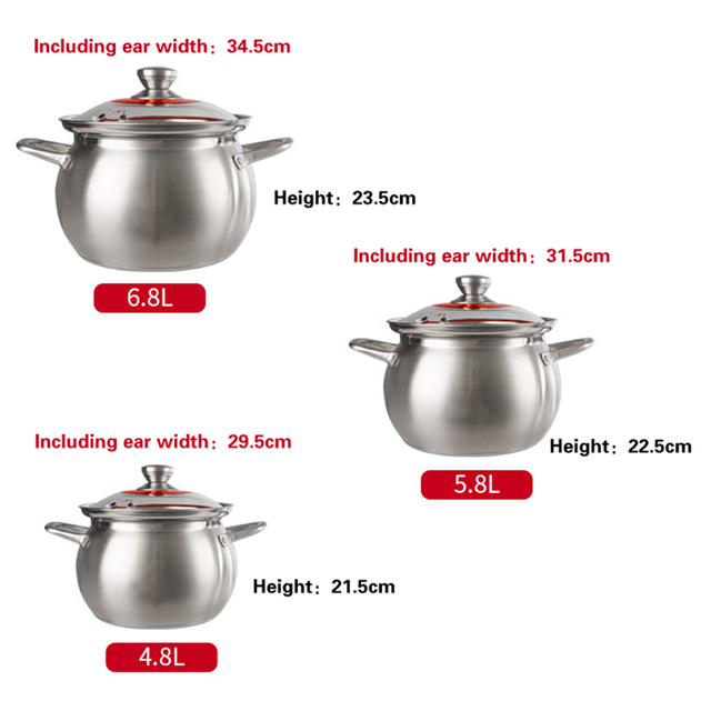 Nowoczesny garnek do zupy ze stali nierdzewnej, gasowy i indukcyjny, idealny do gotowania owsianki i zup - Wianko - 14
