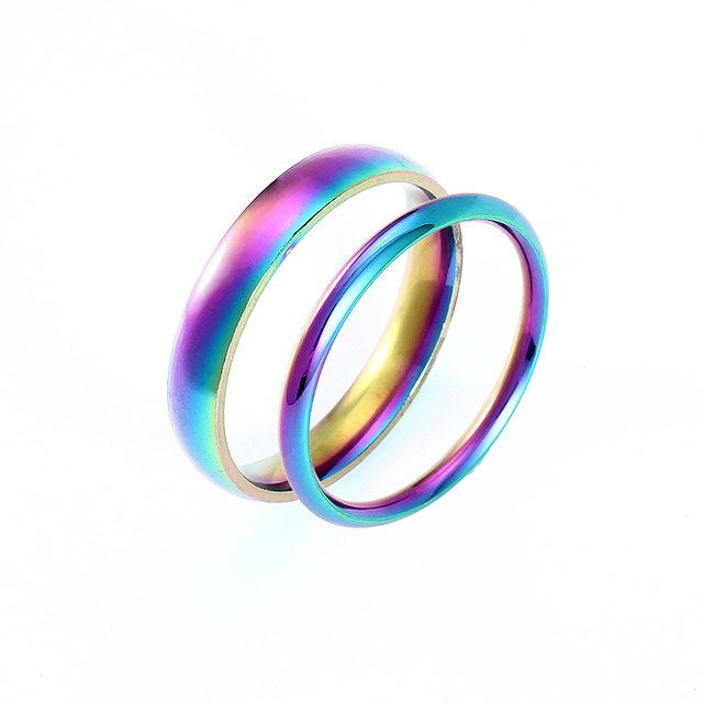 MANGOXY - para pierścieni obrączkowych dla miłośników tytanu. Stal nierdzewna, szerokość 2mm i 4mm - Wianko - 2