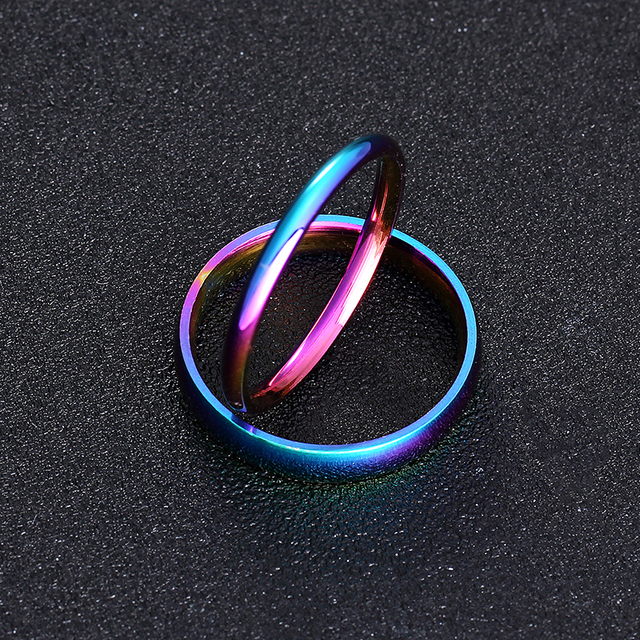 MANGOXY - para pierścieni obrączkowych dla miłośników tytanu. Stal nierdzewna, szerokość 2mm i 4mm - Wianko - 10