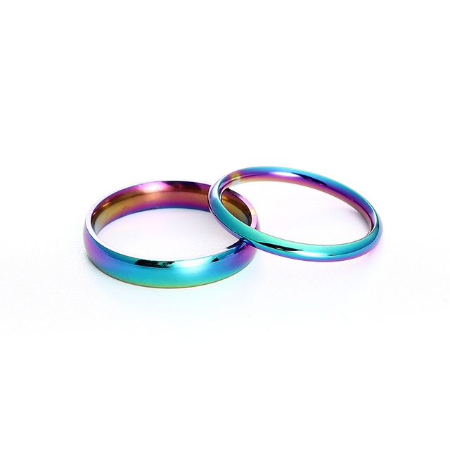 MANGOXY - para pierścieni obrączkowych dla miłośników tytanu. Stal nierdzewna, szerokość 2mm i 4mm - Wianko - 11
