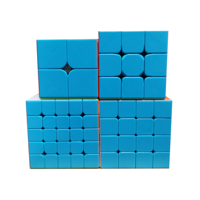 Luksusowy zestaw magicznych kostek QiYi 4 sztuki: 2x2, 3x3, 4x4, 5x5, piramida, Megaminx - kształcenie zawodowe i edukacyjne zabawki Cubo - Wianko - 1