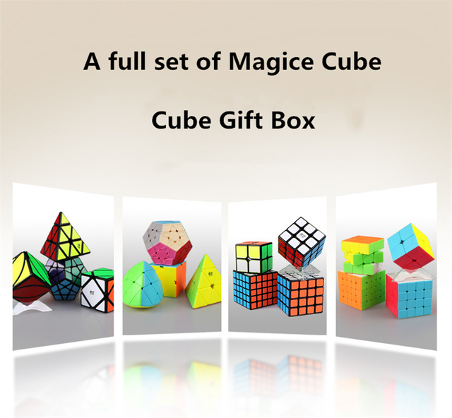 Luksusowy zestaw magicznych kostek QiYi 4 sztuki: 2x2, 3x3, 4x4, 5x5, piramida, Megaminx - kształcenie zawodowe i edukacyjne zabawki Cubo - Wianko - 8