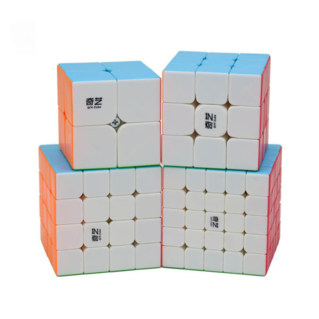 Luksusowy zestaw magicznych kostek QiYi 4 sztuki: 2x2, 3x3, 4x4, 5x5, piramida, Megaminx - kształcenie zawodowe i edukacyjne zabawki Cubo - Wianko - 7