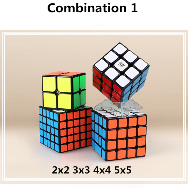 Luksusowy zestaw magicznych kostek QiYi 4 sztuki: 2x2, 3x3, 4x4, 5x5, piramida, Megaminx - kształcenie zawodowe i edukacyjne zabawki Cubo - Wianko - 10