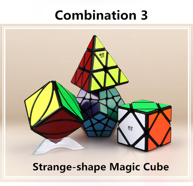 Luksusowy zestaw magicznych kostek QiYi 4 sztuki: 2x2, 3x3, 4x4, 5x5, piramida, Megaminx - kształcenie zawodowe i edukacyjne zabawki Cubo - Wianko - 12