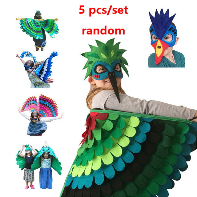 Dziecięce filcowe skrzydła zwierząt - motyl Halloween Party Cosplay maska kostium dekoracja DIY - Wianko - 2