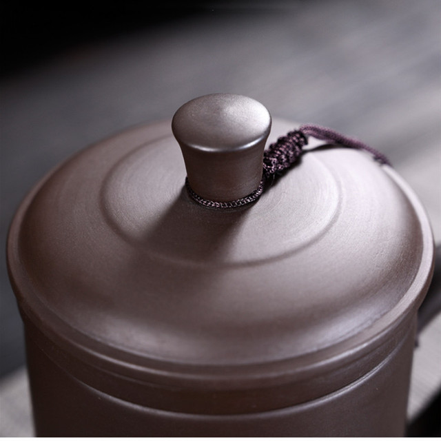 Zestaw do parzenia herbaty z filiżanką i wkładką filtrującą wykonanymi ręcznie z purpurowej gliny Yixing - Wianko - 8