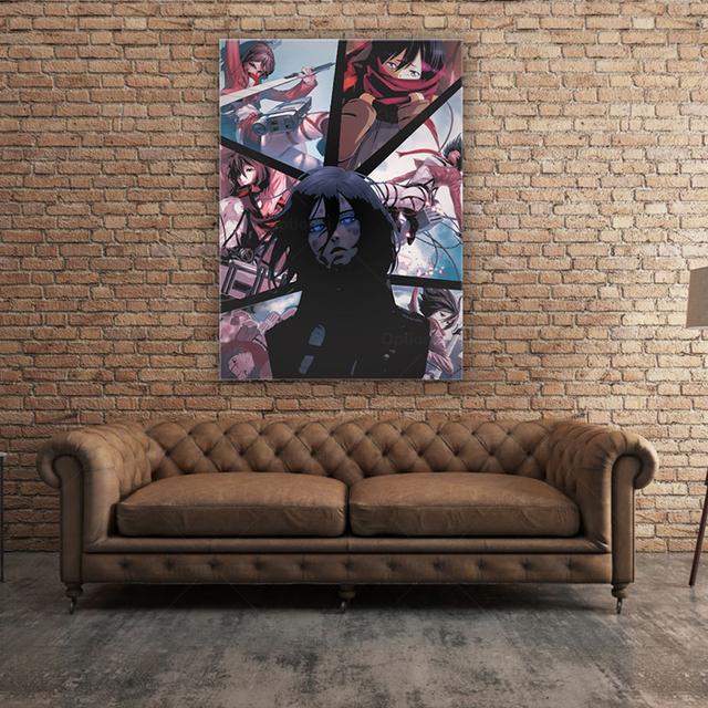 Obraz na płótnie HD Mikasa Ackerman - atak na tytana - plakat do dekoracji domu - modułowe zdjęcia bez ramki - idealne do salonu - Wianko - 4