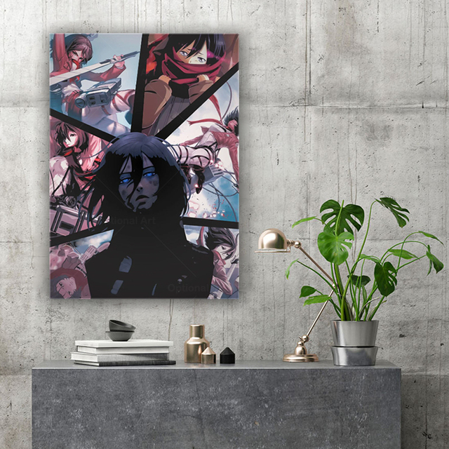 Obraz na płótnie HD Mikasa Ackerman - atak na tytana - plakat do dekoracji domu - modułowe zdjęcia bez ramki - idealne do salonu - Wianko - 3