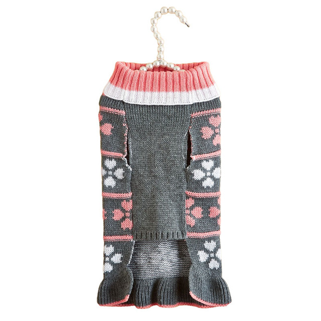 Sweter dla psa z nadrukiem liści kotów - moda zimowa dla małych średnich szczeniąt - Wianko - 9