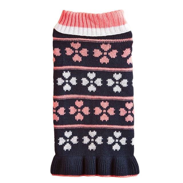 Sweter dla psa z nadrukiem liści kotów - moda zimowa dla małych średnich szczeniąt - Wianko - 7