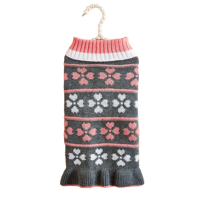 Sweter dla psa z nadrukiem liści kotów - moda zimowa dla małych średnich szczeniąt - Wianko - 8