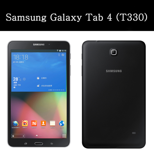 Etui na tablet z klapką do Samsung Galaxy Tab 4 8.0 - podstawka ochronna, pokrywa silikonowa, miękka powłoka, torba, karty dla T330/T331 - Wianko - 1