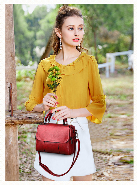 Nowa wysokiej jakości skórzana torebka na ramię dla kobiet w stylu vintage luksusowa torba crossbody - Wianko - 2