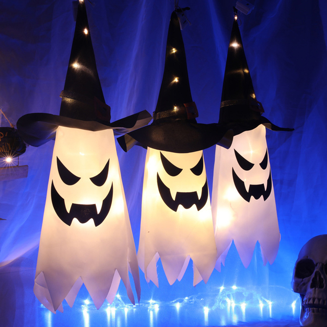 Świecący kapelusz-widmo z diodami Halloween do dekoracji domu i ogrodu - Wianko - 4