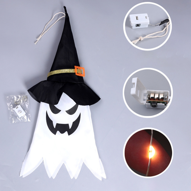 Świecący kapelusz-widmo z diodami Halloween do dekoracji domu i ogrodu - Wianko - 13