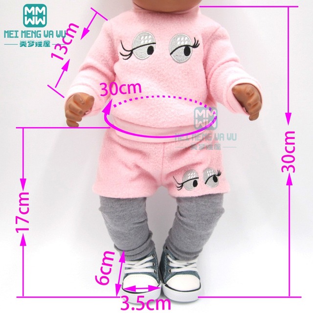 Ubranka dla lalki o długości 43cm, amerykańska lalka z kreskówki z dużymi oczy, pełzająca dla dzieci - Wianko - 1