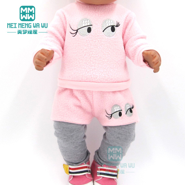 Ubranka dla lalki o długości 43cm, amerykańska lalka z kreskówki z dużymi oczy, pełzająca dla dzieci - Wianko - 12
