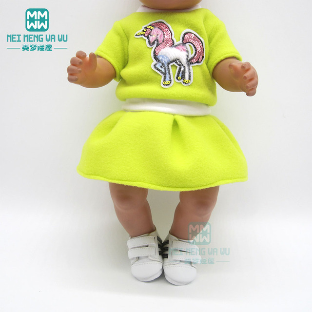 Ubranka dla lalki o długości 43cm, amerykańska lalka z kreskówki z dużymi oczy, pełzająca dla dzieci - Wianko - 10