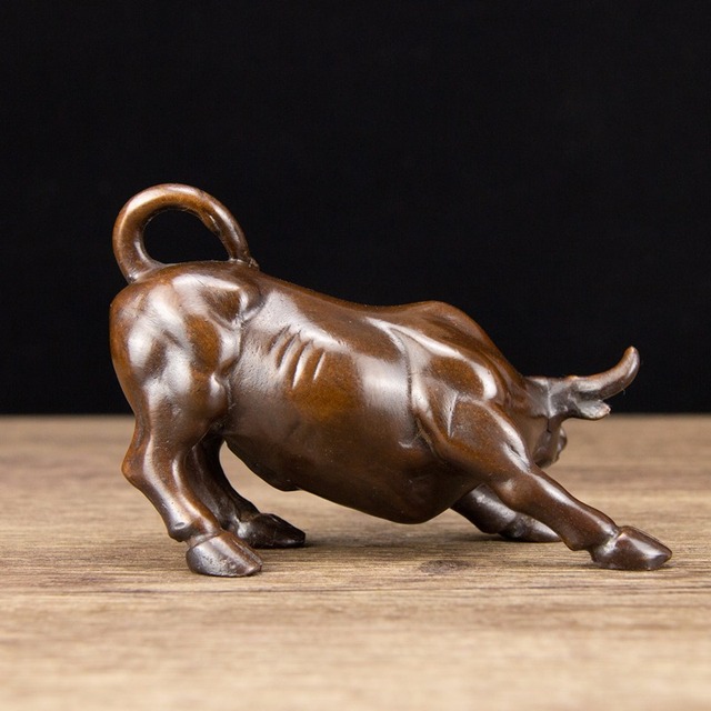 Brązowa figurka Wall Street Fierce Bull OX - metalowe rzemiosła dekoracyjne do wnętrz - Wianko - 4