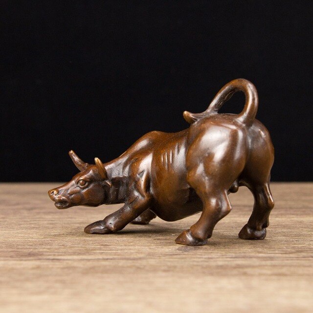 Brązowa figurka Wall Street Fierce Bull OX - metalowe rzemiosła dekoracyjne do wnętrz - Wianko - 2