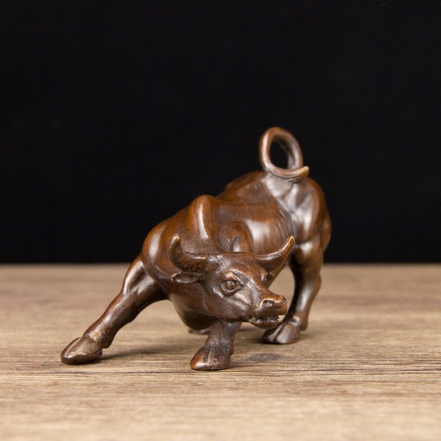 Brązowa figurka Wall Street Fierce Bull OX - metalowe rzemiosła dekoracyjne do wnętrz - Wianko - 6