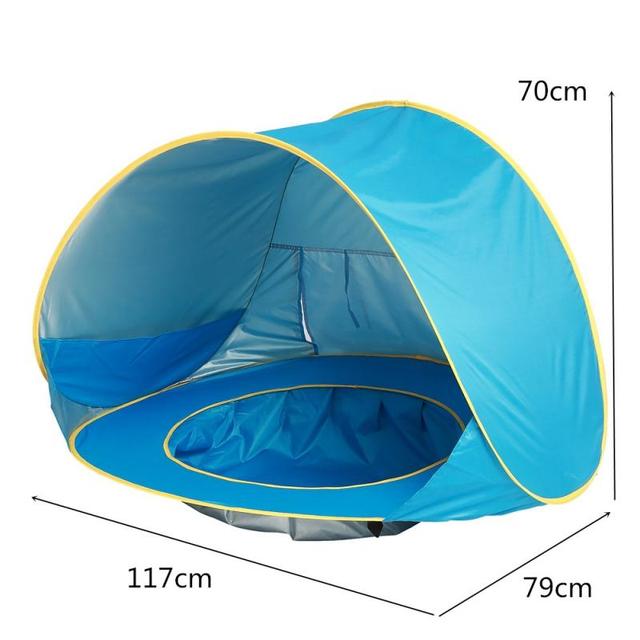 Namiot plażowy dla dzieci z przenośnym basenem i kloszem ochronnym przed promieniowaniem UV - schronisko Kid Outdoor Camping - Wianko - 8