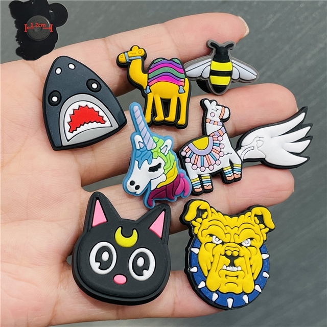 Magnesy na lodówkę Cute Cartoon - 8 sztuk, wielbłąd, jednorożec, Shark, koń, pszczoła, ptak, kot - Wianko - 1