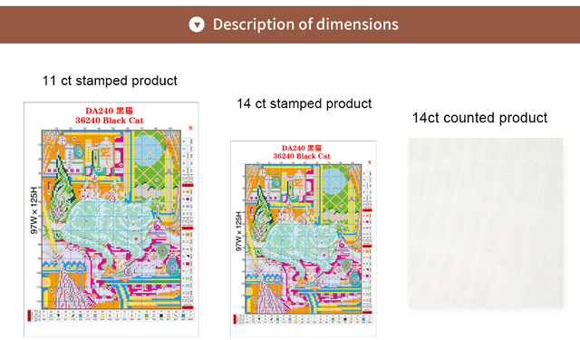Zestaw do szycia krzyżem Kitten - 14ct 11ct, robótki haft DIY, dekoracyjne wzory, rękodzieło - Wianko - 11