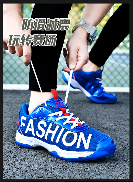 Profesjonalne buty do tenisa uniseks siatkarskie/badmintonowe - niebieskie, oddychające, sportowe trampki - Wianko - 9