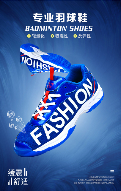 Profesjonalne buty do tenisa uniseks siatkarskie/badmintonowe - niebieskie, oddychające, sportowe trampki - Wianko - 2