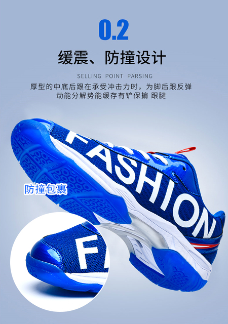 Profesjonalne buty do tenisa uniseks siatkarskie/badmintonowe - niebieskie, oddychające, sportowe trampki - Wianko - 12