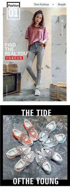 Nowy produkt do sklepu internetowego: Kobiece buty platformowe 2021 lato, wulkanizowane, różowe i pomarańczowe, dla casualowej mody, z płaską podeszwą i zwiększoną wysokością - Wianko - 11