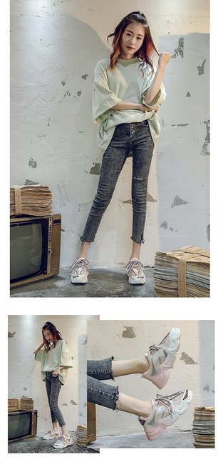 Nowy produkt do sklepu internetowego: Kobiece buty platformowe 2021 lato, wulkanizowane, różowe i pomarańczowe, dla casualowej mody, z płaską podeszwą i zwiększoną wysokością - Wianko - 23