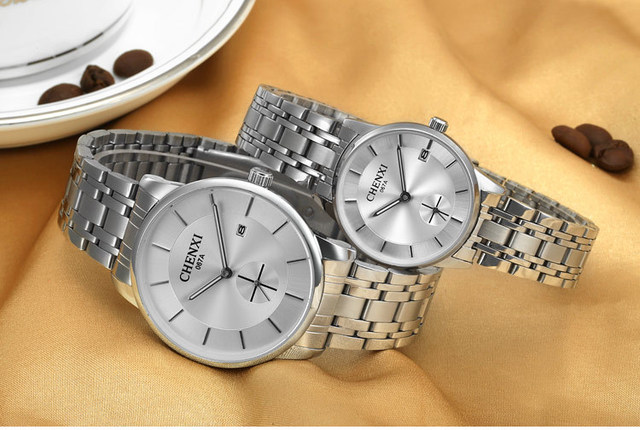 Męski zegarek marki CHENXI, kolor srebrny, stal nierdzewna, biznesowy styl, na co dzień - model 067A, kolekcja 2018 - Wianko - 11