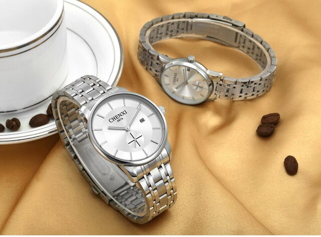 Męski zegarek marki CHENXI, kolor srebrny, stal nierdzewna, biznesowy styl, na co dzień - model 067A, kolekcja 2018 - Wianko - 12