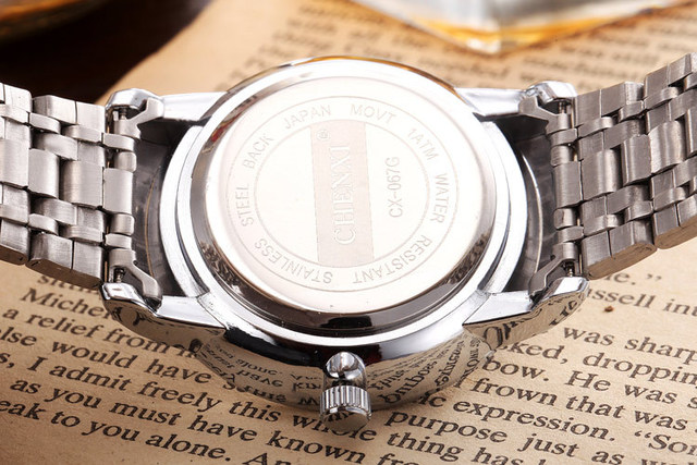 Męski zegarek marki CHENXI, kolor srebrny, stal nierdzewna, biznesowy styl, na co dzień - model 067A, kolekcja 2018 - Wianko - 25