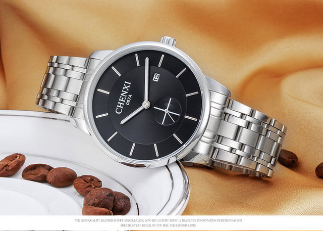 Męski zegarek marki CHENXI, kolor srebrny, stal nierdzewna, biznesowy styl, na co dzień - model 067A, kolekcja 2018 - Wianko - 8