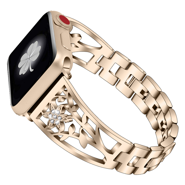 Damski pasek diamentowy ze stali nierdzewnej do Apple Watch serii iWatch 7 6 5 4 - Wianko - 17