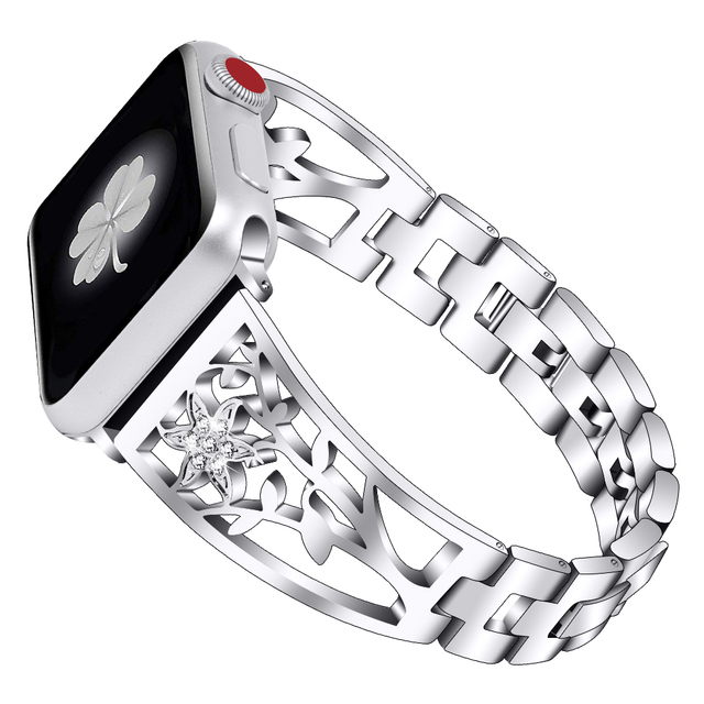 Damski pasek diamentowy ze stali nierdzewnej do Apple Watch serii iWatch 7 6 5 4 - Wianko - 8