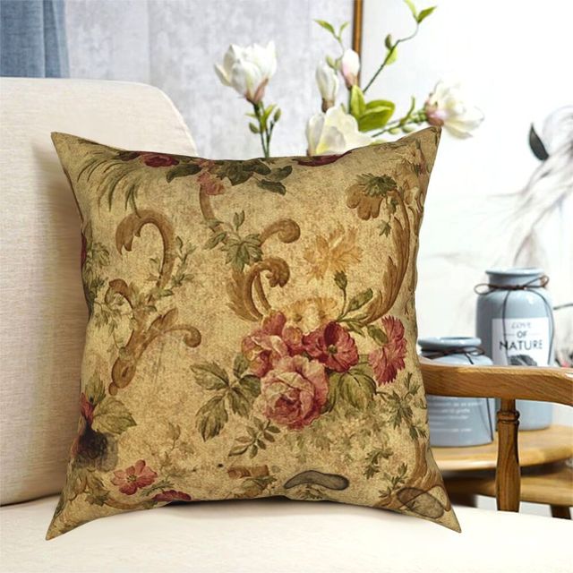 Elegancka poszewka na poduszkę w stylu vintage z gobelinem kwiatowym - 18 cali - Wianko - 1