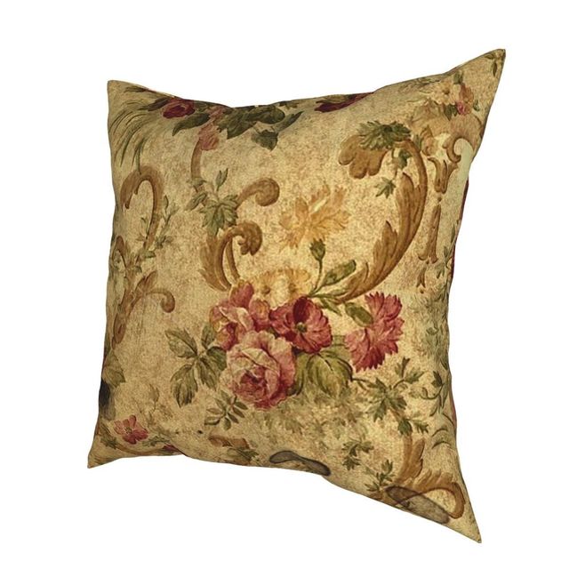 Elegancka poszewka na poduszkę w stylu vintage z gobelinem kwiatowym - 18 cali - Wianko - 4