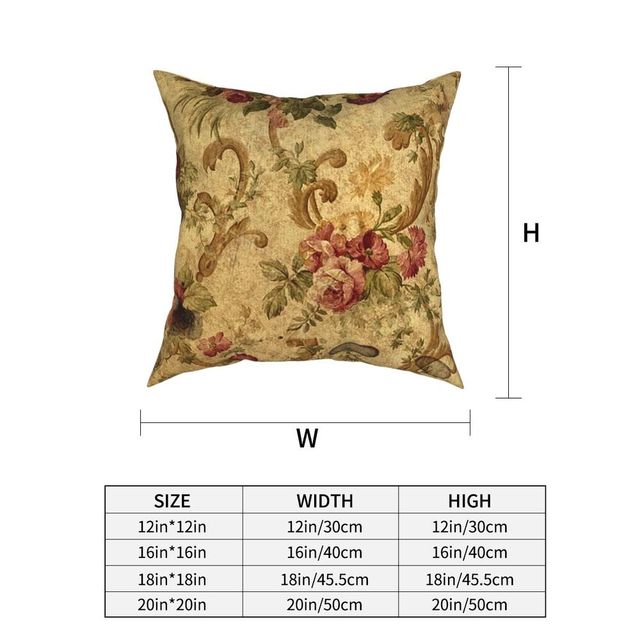 Elegancka poszewka na poduszkę w stylu vintage z gobelinem kwiatowym - 18 cali - Wianko - 5