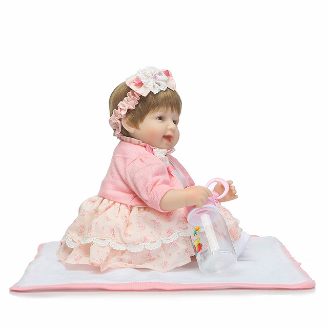 Lalka bebe reborn NPK Doll 18 - realistyczna lalka silikonowa z uroczą sukienką - Wianko - 6