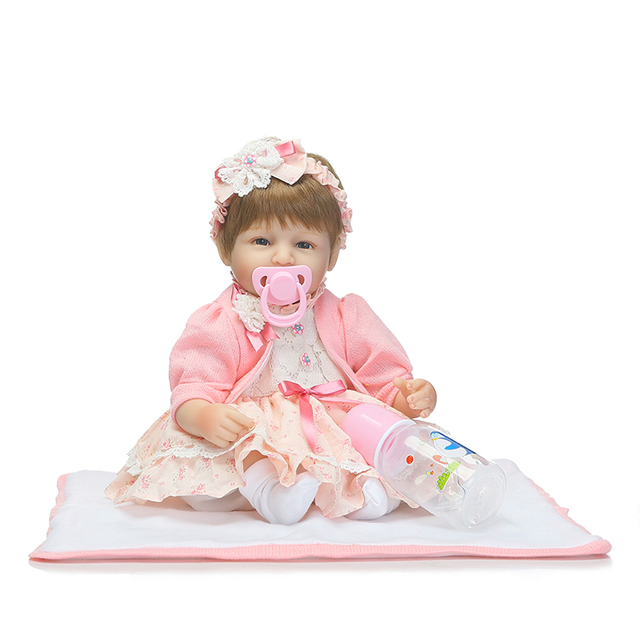 Lalka bebe reborn NPK Doll 18 - realistyczna lalka silikonowa z uroczą sukienką - Wianko - 4