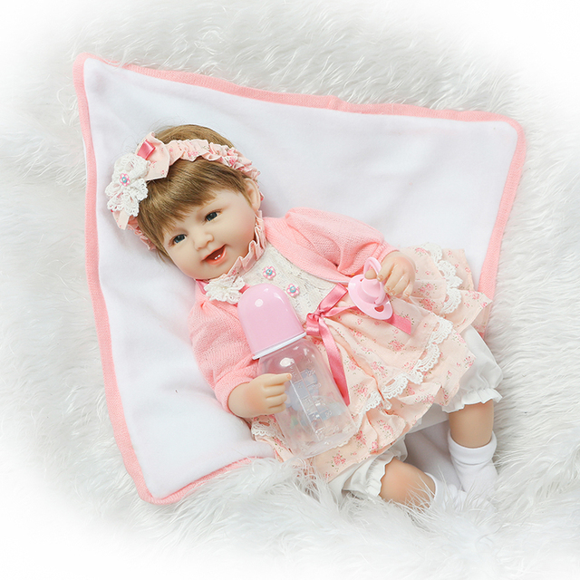 Lalka bebe reborn NPK Doll 18 - realistyczna lalka silikonowa z uroczą sukienką - Wianko - 1